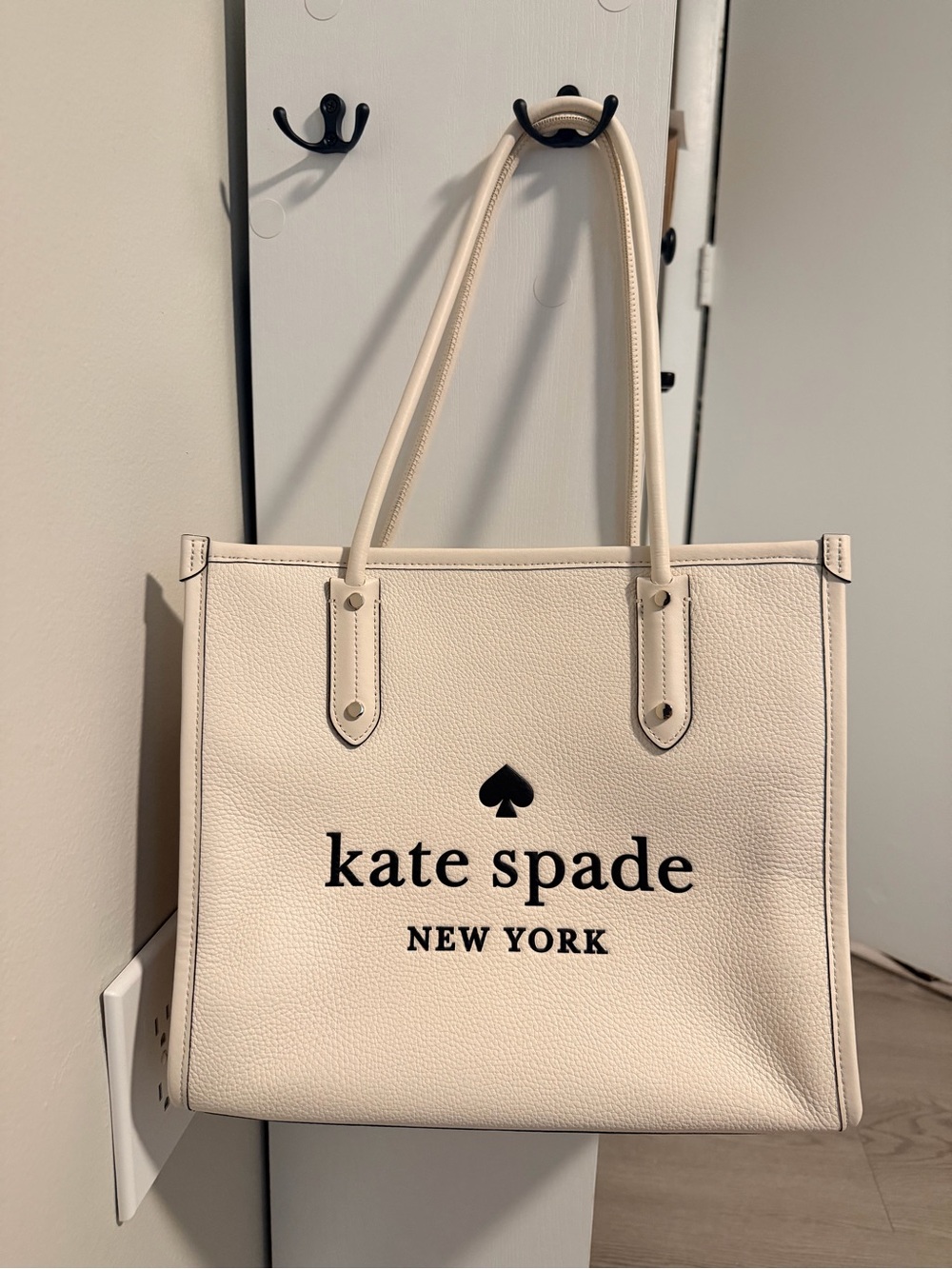 kate spade Cream Leather Logo Tote